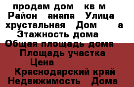 продам дом 90кв м. › Район ­ анапа › Улица ­ хрустальная › Дом ­ 82 а › Этажность дома ­ 1 › Общая площадь дома ­ 90 › Площадь участка ­ 5 › Цена ­ 3 500 000 - Краснодарский край Недвижимость » Дома, коттеджи, дачи аренда   